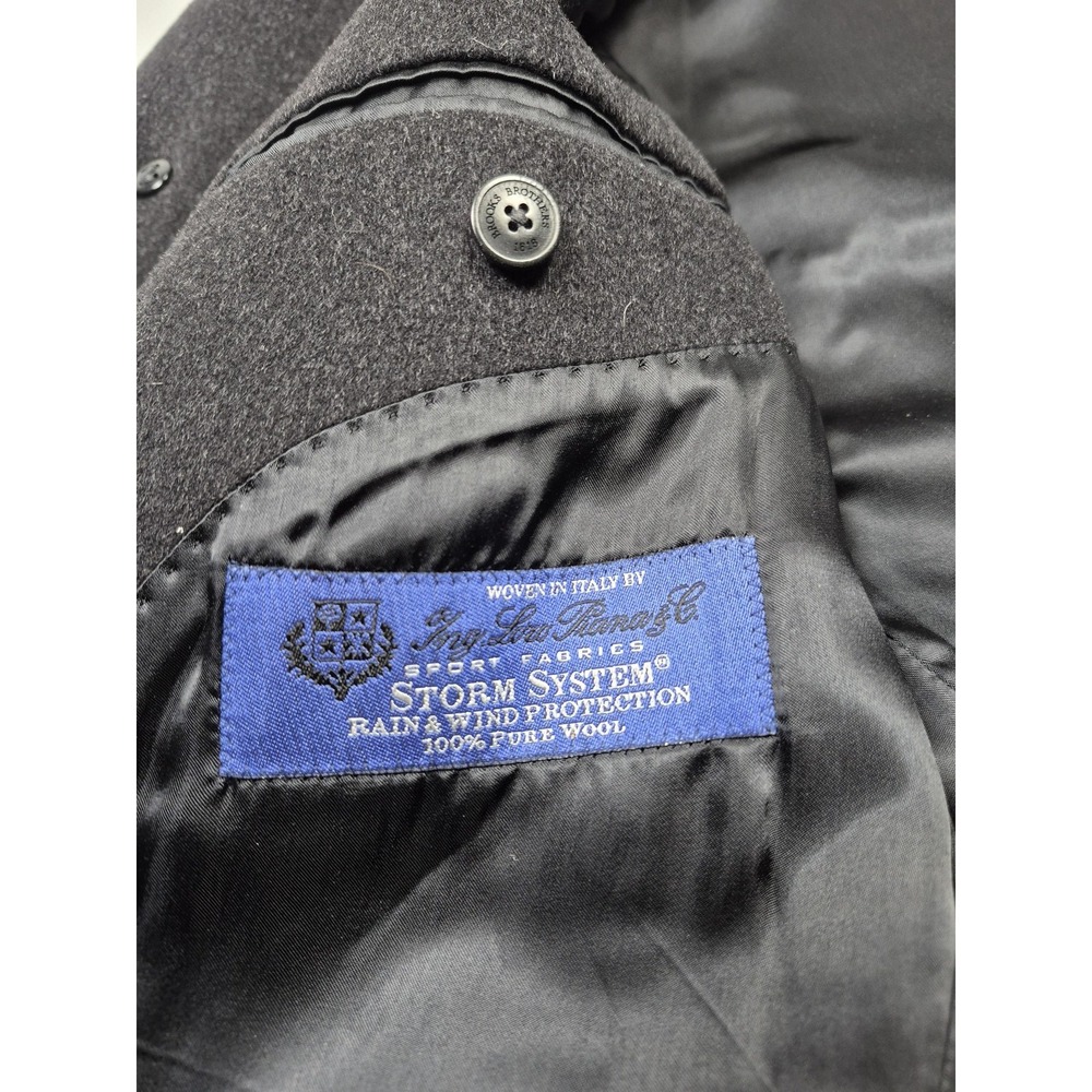 Brooks Brothers BrooksStorm Coat Mens 38S Gray Wool Loro Piana Storm System - Picture 4 of 11